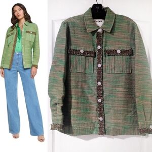 L'AGENCE | Jeanine Tweed Shacket In Fern